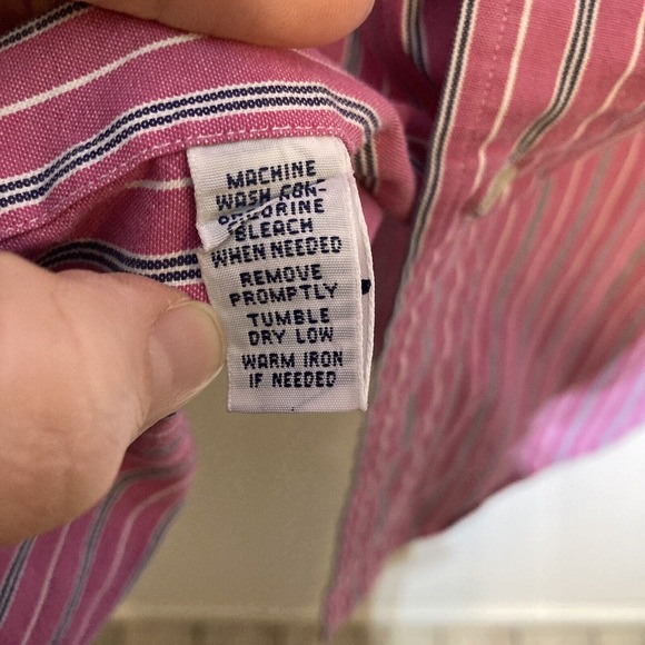 Ralph Lauren Men’s XXL Custom Fit Button Down Shirt Pink Striped Cotton - Picture 5 of 5